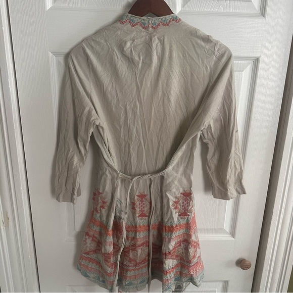 Johnny Was JW Los Angeles Cotton Embroidered Cardigan Kimono pockets medium - Picture 5 of 8